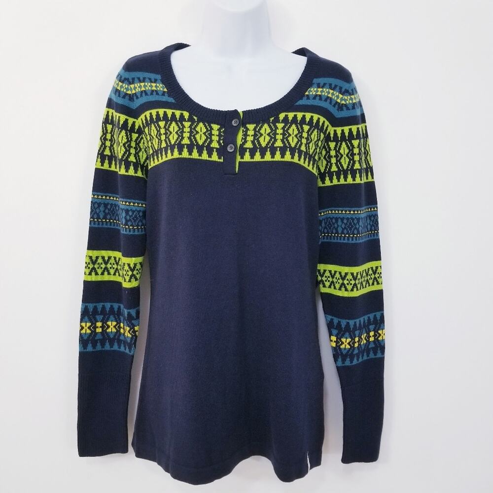 Woolrich Cotton Blend Knit Fair Isle Sweater